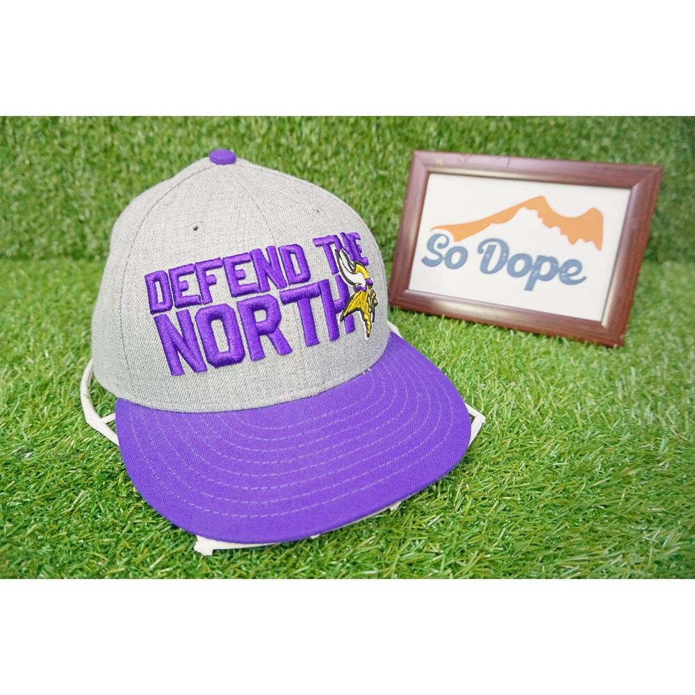 New‎ Era Minnesota Vikings Defend the North Fitted Hat - Size 7 1/8